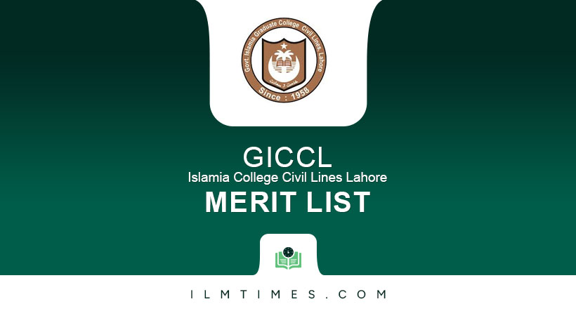 Islamia College Civil Lines Lahore Merit List